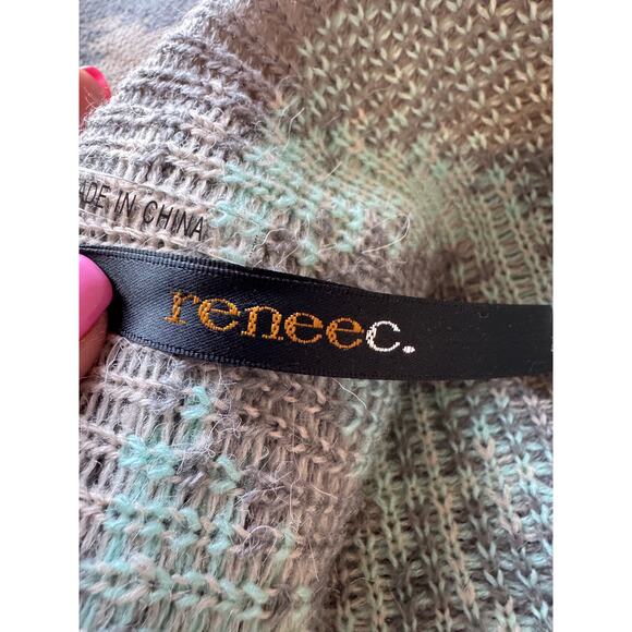 Renee C Womens Sz L Aztec Tribal Southwest Oversized Wool Mohair Knit Cardigan - Picture 8 of 9